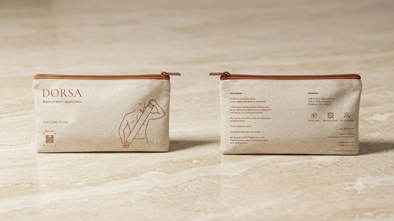 DORSA pouch — front and back