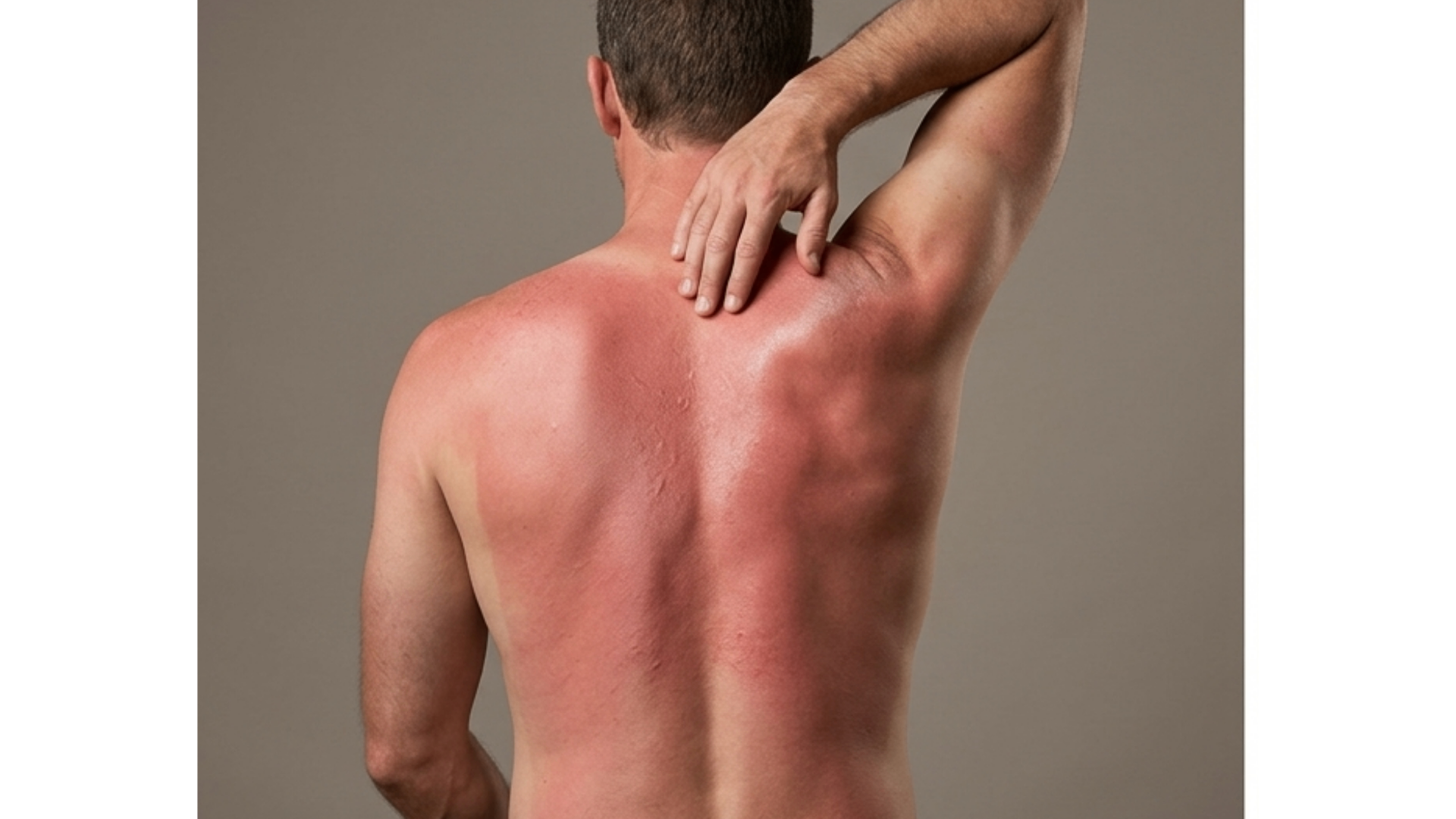 Sunburn pattern on a man's back